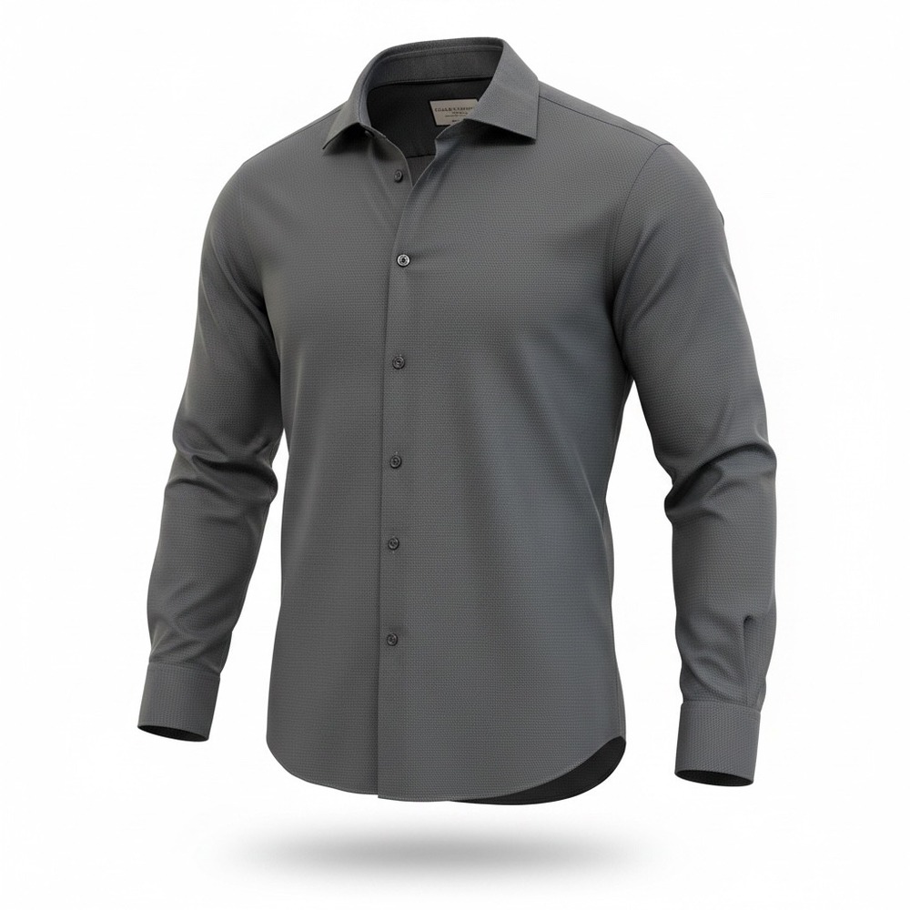 Charles Tyrwhitt Non-Iron Classic Fit Gray Dress Shirt Men's 17.5 35 100% Cotton - Picture 1 of 9